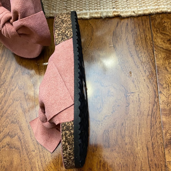 MAUVE BOW SLIDES FOOTBED SANDALS - Picture 7 of 9